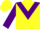 Silk - Yellow, purple triangular panel, yellow bars on purple sleeves