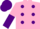 Silk - Shocking pink,purple dots,shocking pink sleeves, shocking pink and purple halved cap