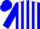 Silk - Blue, white stripes, blue cuffs