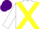 Silk - White, yellow cross sashes, purple cap