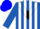 Silk - Royal blue, white stripes, royal blue 1 on black chevron, blue cap
