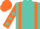 Silk - Turquoise, orange braces, orange sleeves, turquoise dots, turquoise and orange cap
