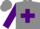 Silk - Grey, purple cross, grey band on purple sleeves