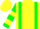 Silk - Yellow, green braces and 'j', two yellow hoops on sleeves
