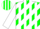 Silk - Green, white diagonal stripes, white stripes on sleeves
