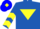 Silk - Royal Blue, Yellow inverted triangle and chevrons on sleeves, Blue cap, Yellow diamond
