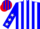 Silk - Blue, red and white stripes, white stars on sleeves