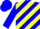 Silk - Blue, red ''r'' yellow  diagonal stripes