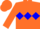 Silk - Orange body, blue triple diamond, orange arms, orange cap