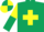 Silk - Dark green body, yellow cross belts, yellow arms, dark green halved, yellow cap, dark green quartered