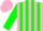 Silk - Pink body, green striped, green arms, pink cap, green striped