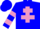 Silk - Blue, Mauve Cross of Lorraine, hooped sleeves, Blue cap
