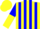 Silk - Yellow, blue stripes on sleeves, blue and yellow halved cap