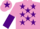 Silk - Mauve, purple stars, halved sleeves and star on cap