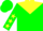 Silk - Green, yellow 'wo', yellow yoke, yellow stars on sleeves