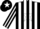 Silk - Black & white stripes, white 'srs' on black  star, black &amp; white striped slvs