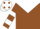 Silk - Brown, white yoke, two white hoops on sleeves, white cap, brown dots