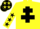 Silk - Yellow, black cross of lorraine, yellow sleeves, black stars