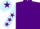 Silk - Purple, light blue sleeves, purple stars, light blue cap, purple star