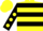 Silk - Yellow, black hooped, black sleeves, yellow spots, yellow cap