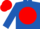 Silk - Royal blue, red ball, white 't', red cap