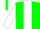 Silk - Green, green ''b'' on white panel, green and white opposing sleeves