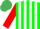 Silk - green, white stripes , red sleeves, emerald green cap