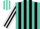 Silk - Turquoise, white and black stripes