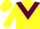 Silk - Yellow, maroon triangular panel, yellow cap