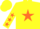 Silk - Yellow, orange star, orange stars on sleeves, yellow cap