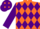 Silk - Orange and Purple diamonds, Purple sleeves, Purple cap, Orange diamonds