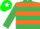 Silk - Emerald Green, Orange hoops, Green cap, White star
