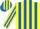 Silk - Yellow, royal blue stripes, royal blue stripe on sleeves