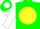 Silk - Green, white '2g' on yellow ball, white sleeves