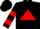 Silk - Black, red triangle, red bars on sleeves