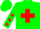 Silk - Forest green, red cross, red stars on sleeves