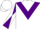 Silk - White, purple triangular panel, purple and white diagonal quartered sleeves