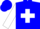 Silk - Blue, white maltese cross, white sleeves, blue cap