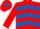 Silk - Red, royal blue chevrons, red sleeves, red cap, royal blue star