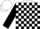 Silk - White and black blocks, white and black opposing sleeves, white cap