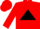 Silk - Red, white 'v' on black triangle, red cap
