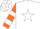 Silk - Navy, white star, orange and white bars on sleeves
