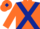 Silk - Orange, Dark Blue cross belts and diamond on cap