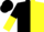 Silk - Black and yellow vertical halves, black and yellow vertically halved sleeves, black cap