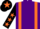 Silk - Purple, orange braces, black sleeves, orange stars, black cap, orange star