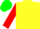 Silk - Yellow,green 'dk',red sleeves, yellow,red and green cap