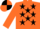 Silk - Orange, black stars, quartered cap