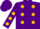 Silk - Purple, gold dots, gold dots on purple sleeves, gold dots on purple cap
