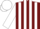 Silk - Burgundy, white 'w', white stripes on sleeves, white cap
