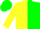Silk - Yellow & green vertical halves, one green sleeve, one yellow sleeve, green cap